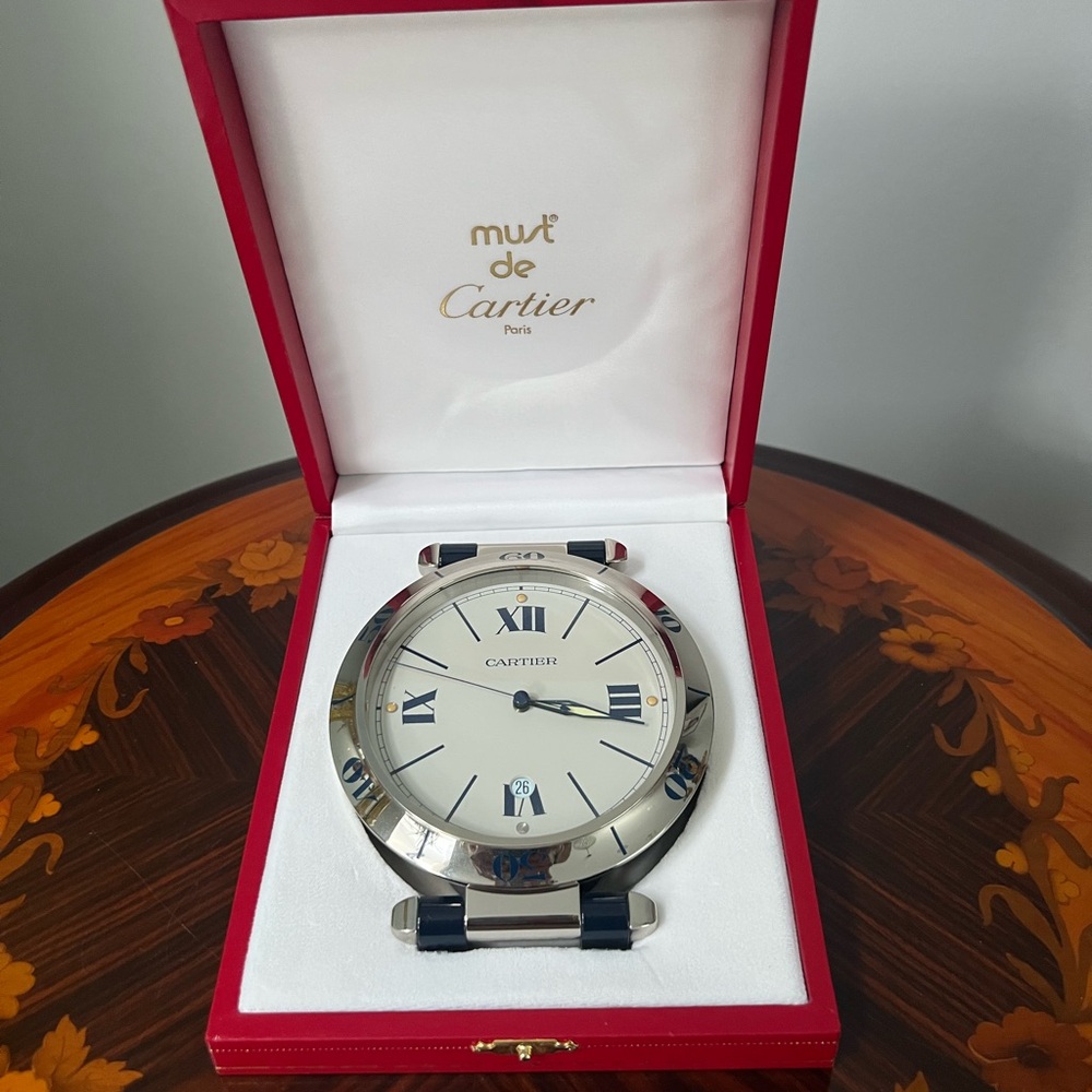 Cartier Pasha Desk Clock, New In Box